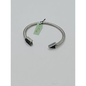 Edgy Arrowhead Silver-Tone Cuff Bracelet